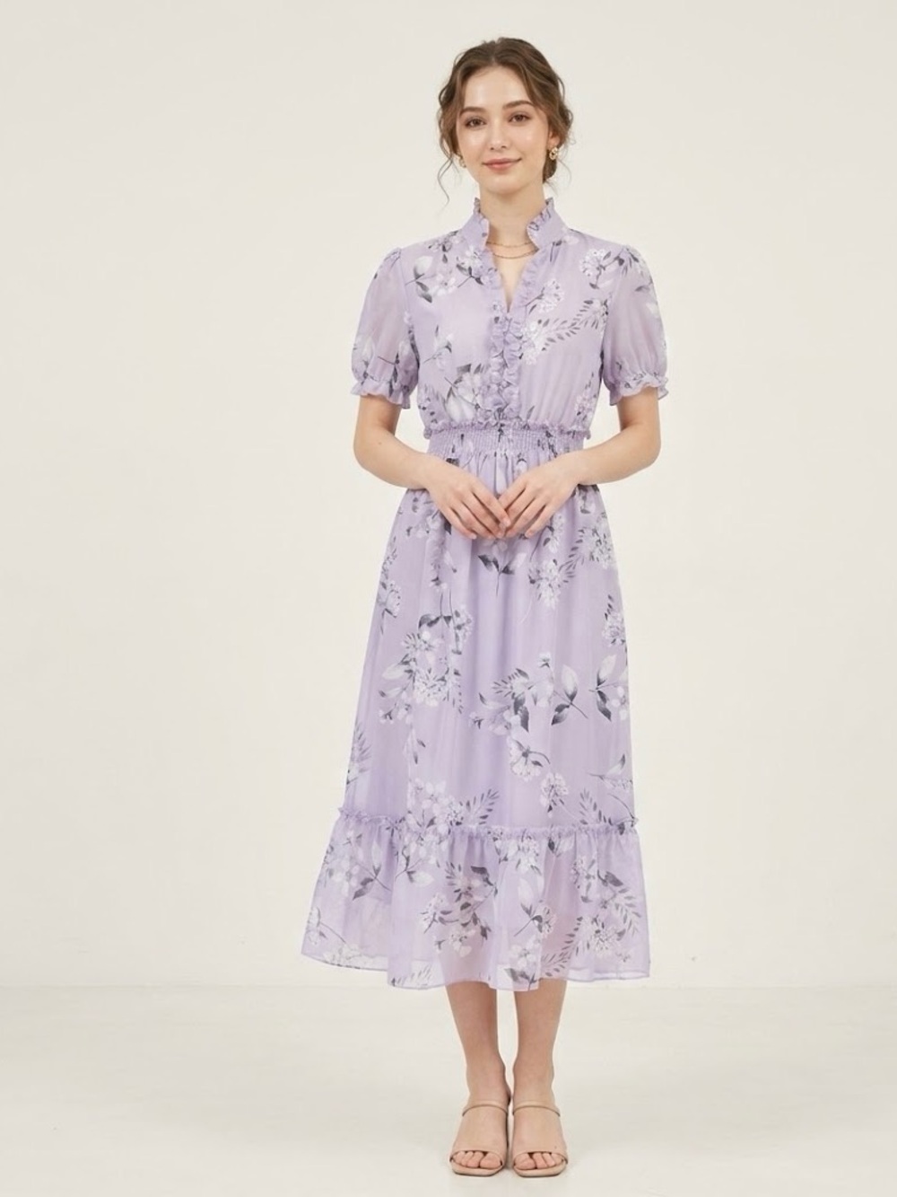🌸 Kate And Lily Lavender Floral Preloved Dress Size 8 Cottagecore